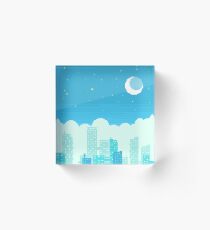 Blue Moon City Acrylic Block