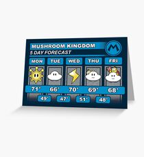 Mushroom Kingdom 5 Day Weather Forecast Greeting Card