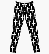 Black/White Crosses Leggings