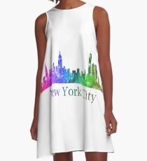 Vestido acampanado Skyline de la ciudad de Nueva York