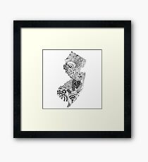 New Jersey Doodle Framed Print