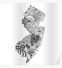 New Jersey Doodle Poster