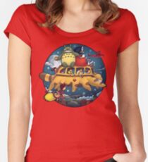 Ghibli World Women's Fitted Scoop T-Shirt