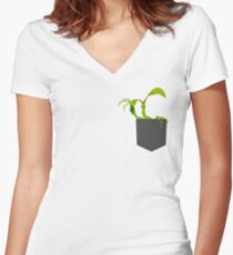 Bowtruckle in the pocket Women's Fitted V-Neck T-Shirt