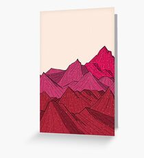 The falling snow and the mountains Greeting Card