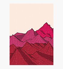 The falling snow and the mountains Photographic Print
