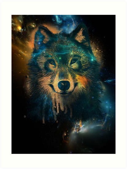 "Galaxy Wolf" Art Print by iamkeelin | Redbubble