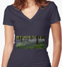Bluebell Woodland, England Women's Fitted V-Neck T-Shirt