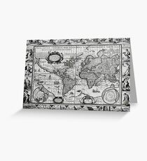 Antique Maps of the World The Americas 1628 Greeting Card
