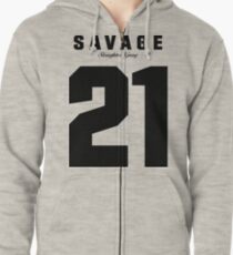 21 Savage Jersey (BLACK) Zipped Hoodie