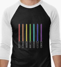What Color is Your LightSaber Star Wars Rainbow Men's Baseball ¾ T-Shirt