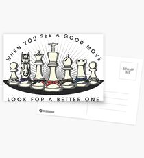 Martial Arts Chess Pieces Postcards