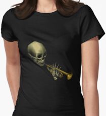 Spooky Skeltal Trumpet Women's Fitted T-Shirt
