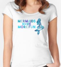 SUMMER MERMAID DARK TEAL by Monika Strigel Women's Fitted Scoop T-Shirt