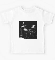 Drum kit black and white Kids Tee