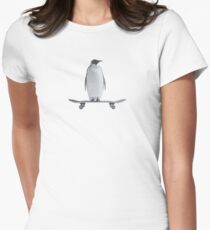 Penguin Skateboard Women's Fitted T-Shirt