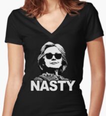 Hillary Clinton Nasty Woman Women's Fitted V-Neck T-Shirt