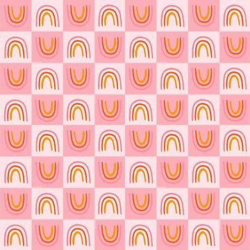Artwork thumbnail, Rainbow Checkered Print by doodlebymeg