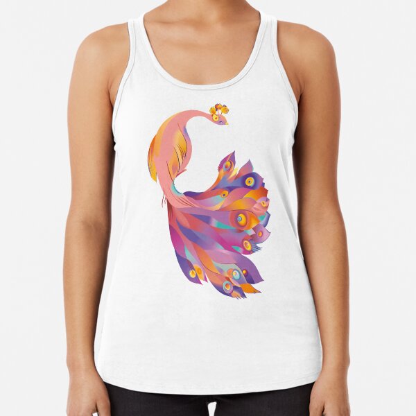 Pink Peacock Racerback Tank Top