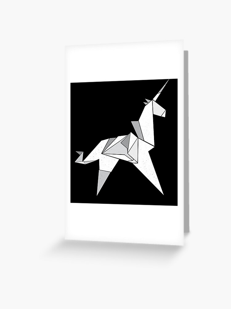 Origami Unicorn Greeting Card