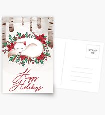 Happy Holidays Fox Postcards