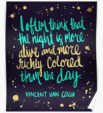 Night Owl on Navy Poster