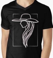 Joanne - Lady Gaga Pink Hat illustration Men's V-Neck T-Shirt