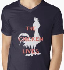 The Chicken Lives Men's V-Neck T-Shirt