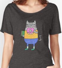 Cat with a donut Women's Relaxed Fit T-Shirt