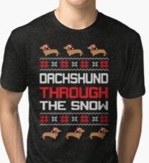 Dachshund Through The Snow Tri-blend T-Shirt