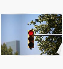 red traffic light intersection Poster