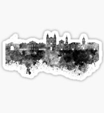 Rennes skyline in black watercolor Sticker