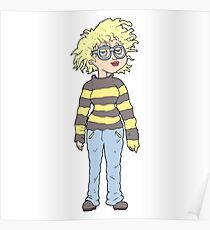 cartoon geeky girl Poster