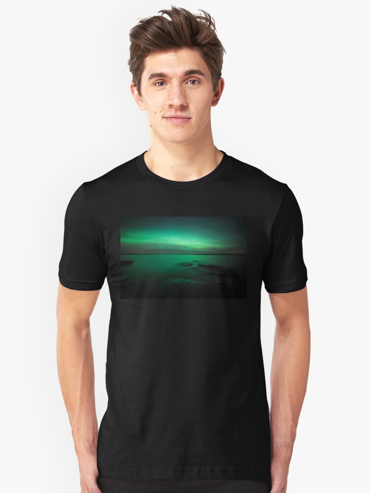 Alternate view of Mystic northern lights glow Slim Fit T-Shirt