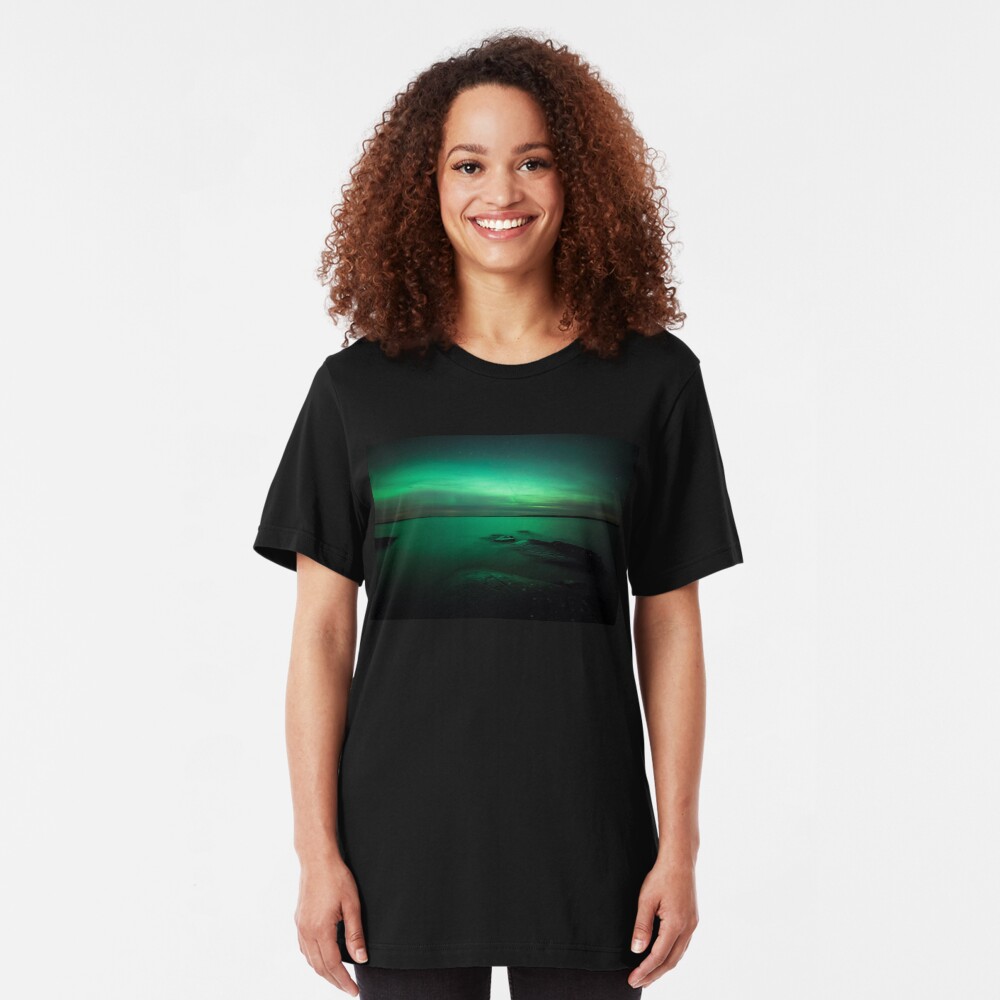 Mystic northern lights glow Slim Fit T-Shirt