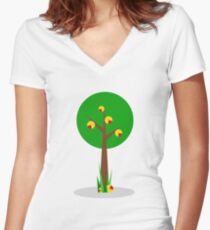 Nutmeg Tree Women's Fitted V-Neck T-Shirt