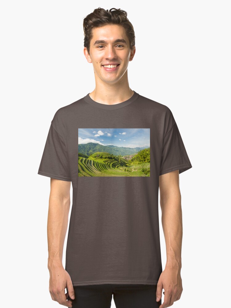 Alternate view of Rice fields in china Classic T-Shirt