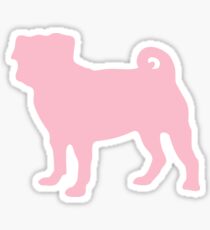 Pegatina Pug rosa pastel