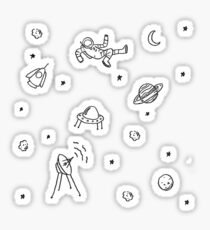 Doodle Space Inverted Sticker