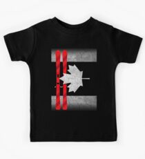 Kanada-Tag - Kanada-Flaggen-Ski-Skifahren Kinder T-Shirt