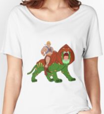 He-man and BattleCat Filmation Style Women's Relaxed Fit T-Shirt