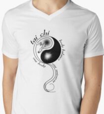 Tai Chi Body Balance for white shirts Men's V-Neck T-Shirt