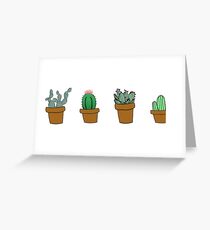 cactus hipster drawing Greeting Card