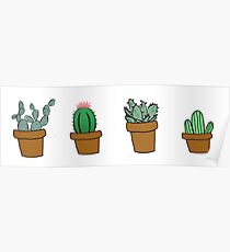 cactus hipster drawing Poster