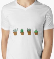 cactus hipster drawing Men's V-Neck T-Shirt