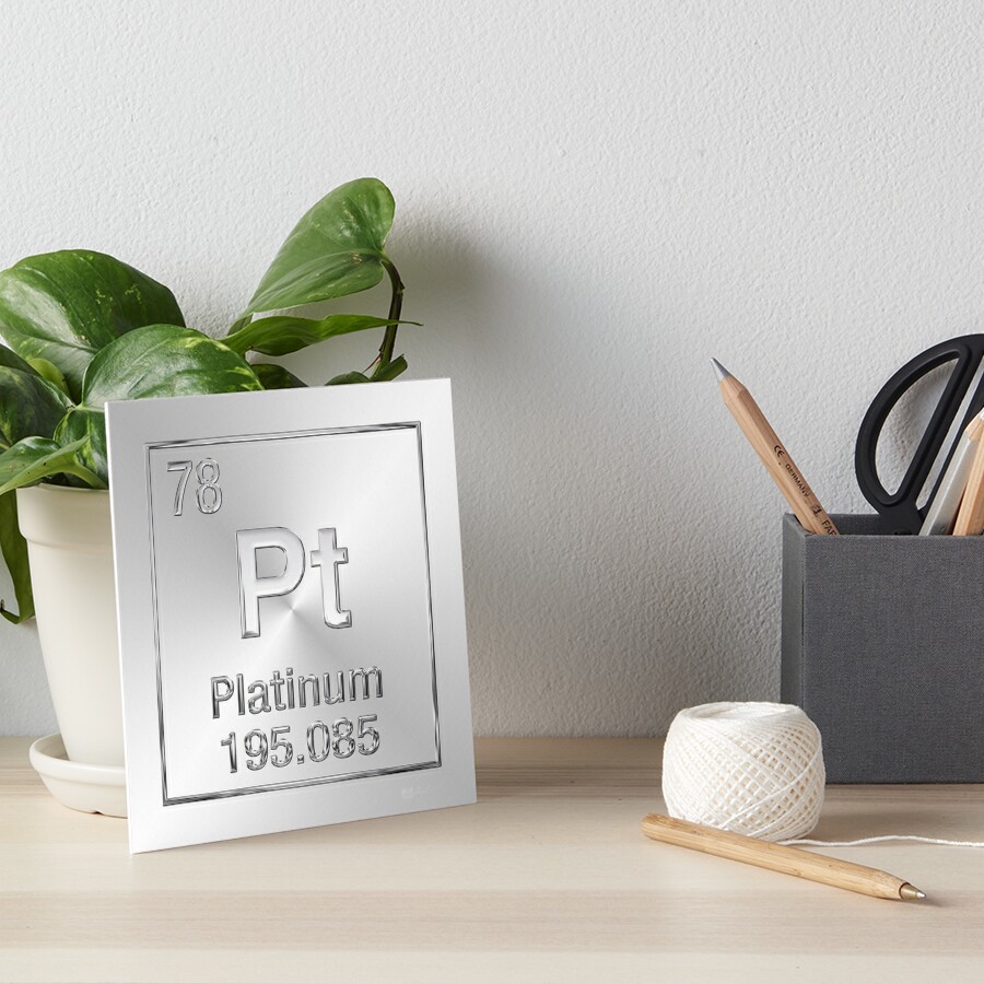 Periodic Table Of Elements Platinum Pt Art Board Print