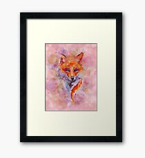 Watercolor colorful Fox Framed Print