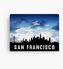 San Francisco California Skyline Cityscape Nightfall Canvas Print