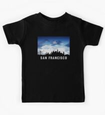 San Francisco California Skyline Cityscape Nightfall Kids Tee