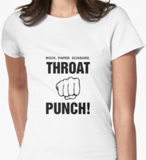Rock Paper Scissors Throat Punch! Women's Fitted T-Shirt